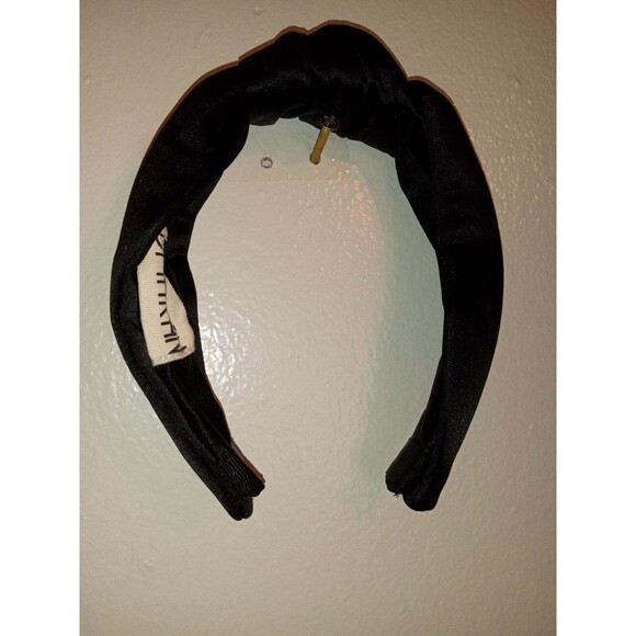 DEMAREN Designer Top Knot Headband. Black Satin. New - Picture 1 of 2